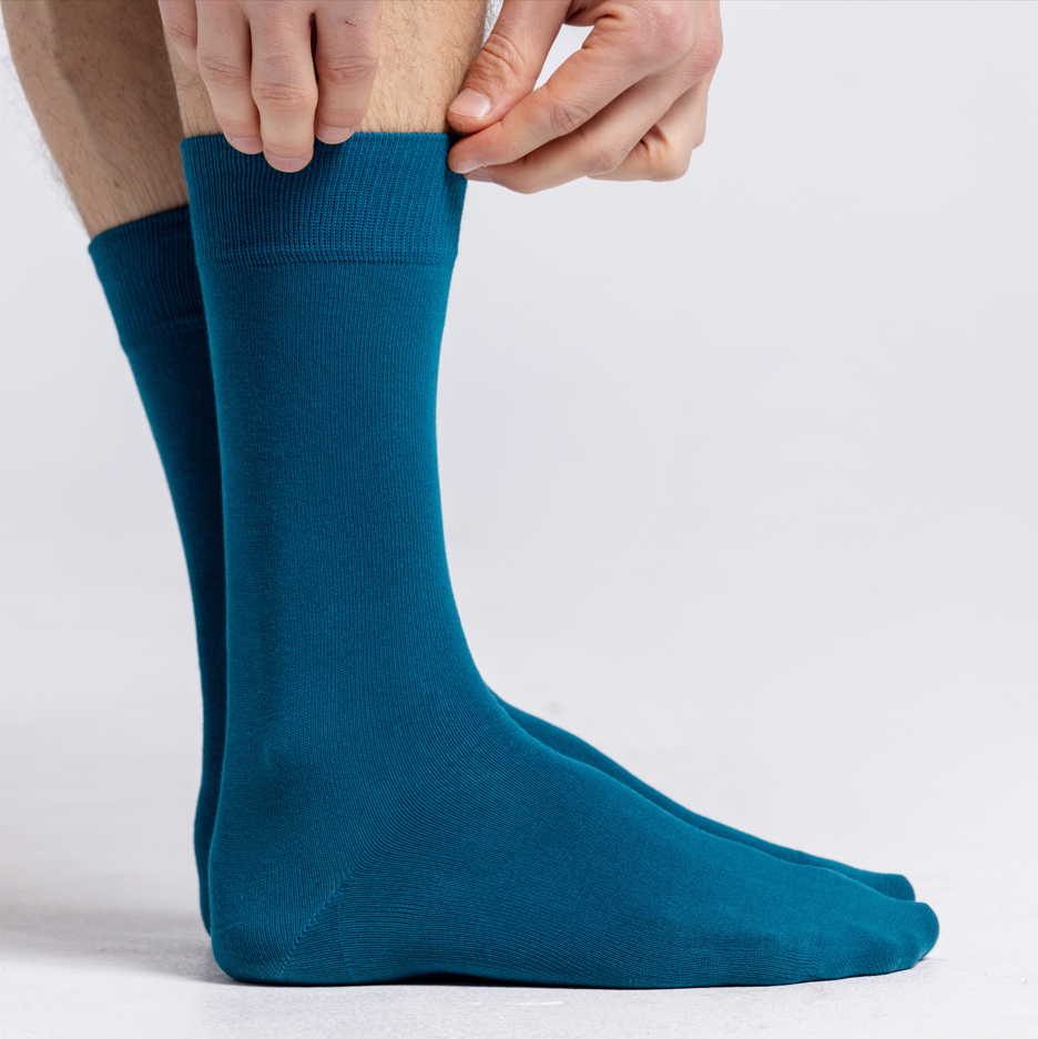 Les Unies - Chaussettes Bleu Canard - Coton Bio - 39/45