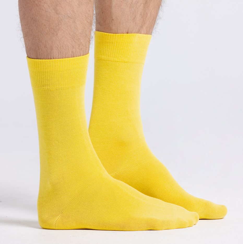 LES UNIES - CHAUSSETTES JAUNES  - COTON BIO - 39/45