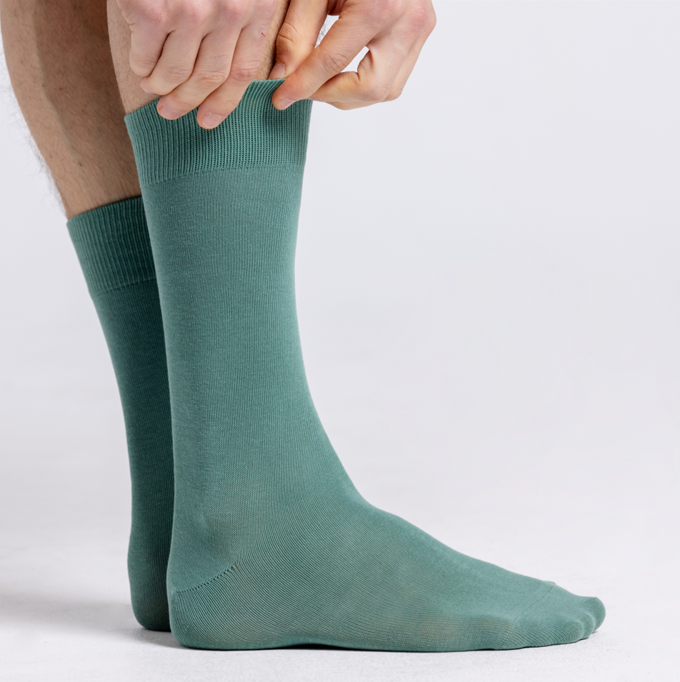 LES UNIES - CHAUSSETTES VERT D'EAU - COTON BIO - 39/45