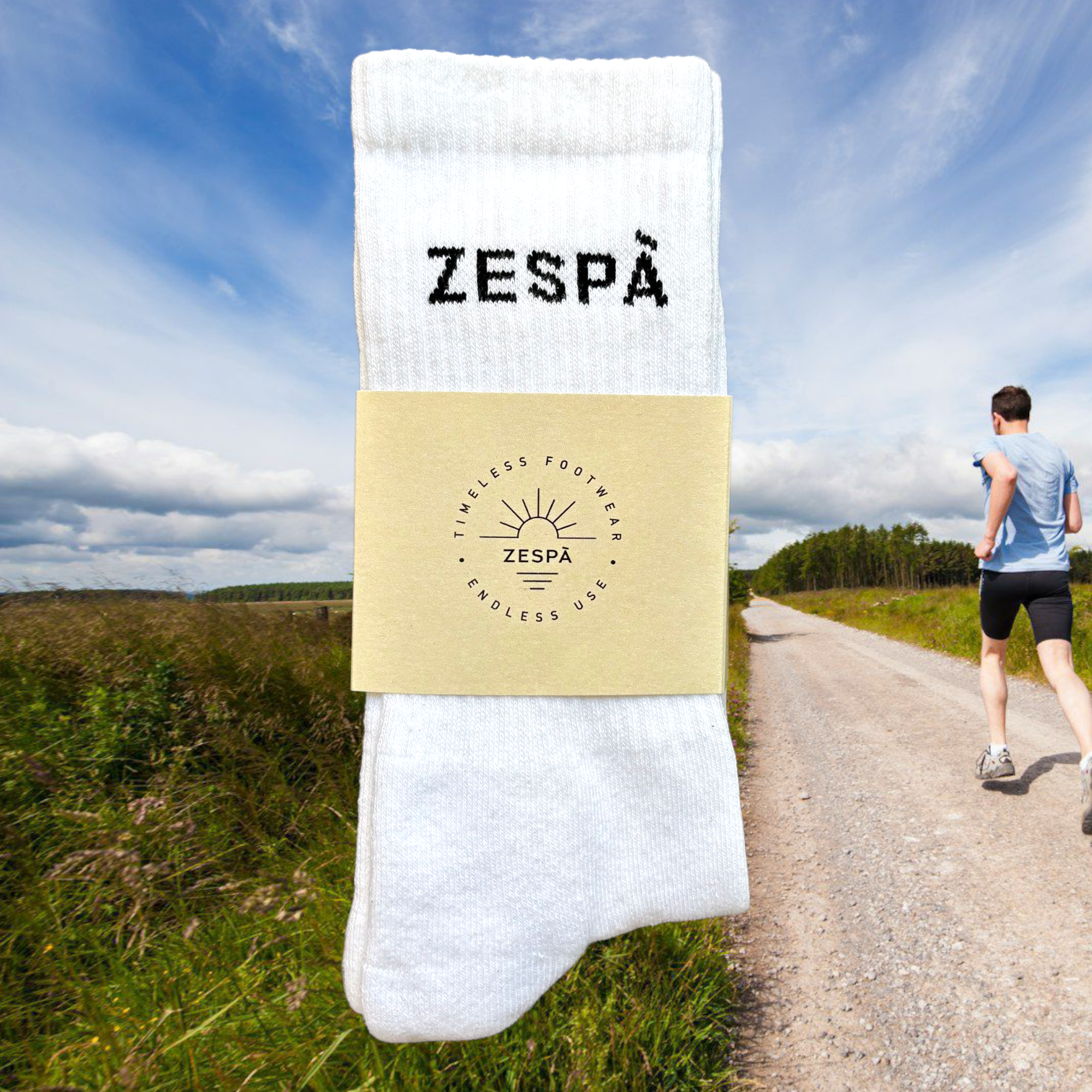 Chaussettes sport Blanches tennis - Coton Bio