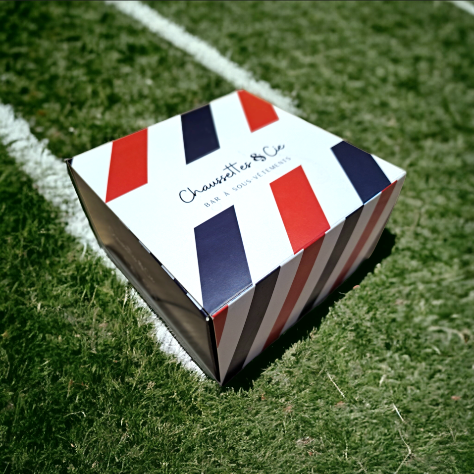 BOX CADEAU 2 PAIRES DE CHAUSSETTES - COUPE DU MONDE DE RUGBY - LE BALLON FRANÇAIS