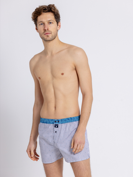 Caleçon Ancien Homme Coton Bleu - Tour De Taille 82cm, Neuf Sans étiquette, France