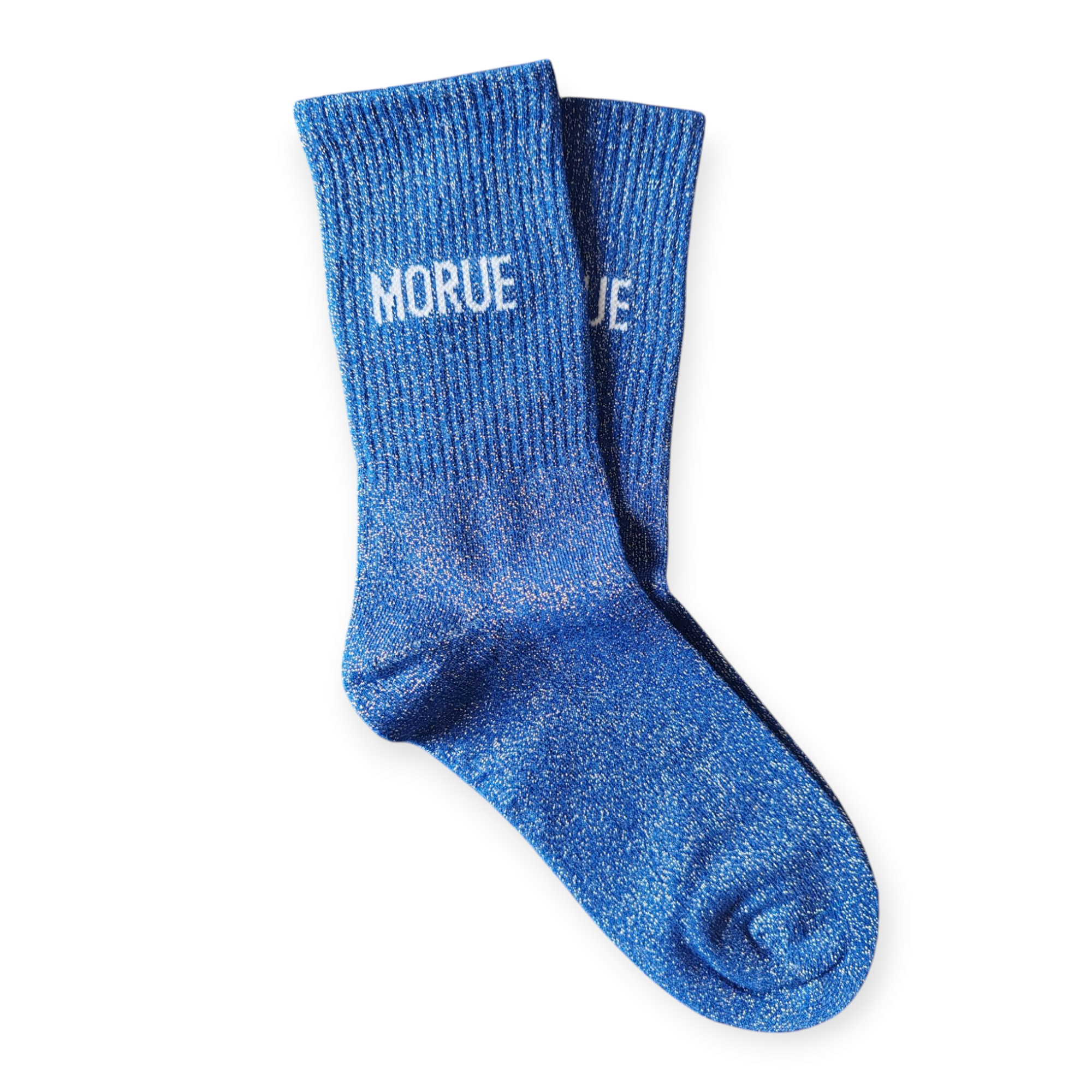 Chaussettes Message bleues à paillettes