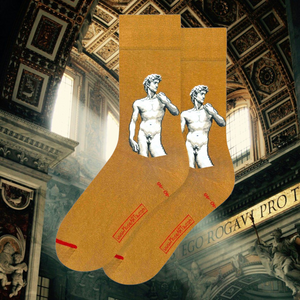 Clemente Papi - Chaussettes Moulage en plâtre du David et de la feuille de figuier de Michel-Ange