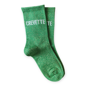 Chaussettes Message vertes à paillettes