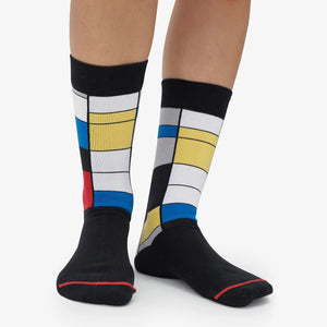 Les Artistiques - Piet Mondrian - Chaussettes Composition Avec Du Rouge, Du Bleu Et Du Jaune