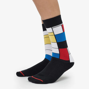 LES ARTISTIQUES - PIET MONDRIAN - CHAUSSETTES COMPOSITION AVEC DU ROUGE, DU BLEU ET DU JAUNE