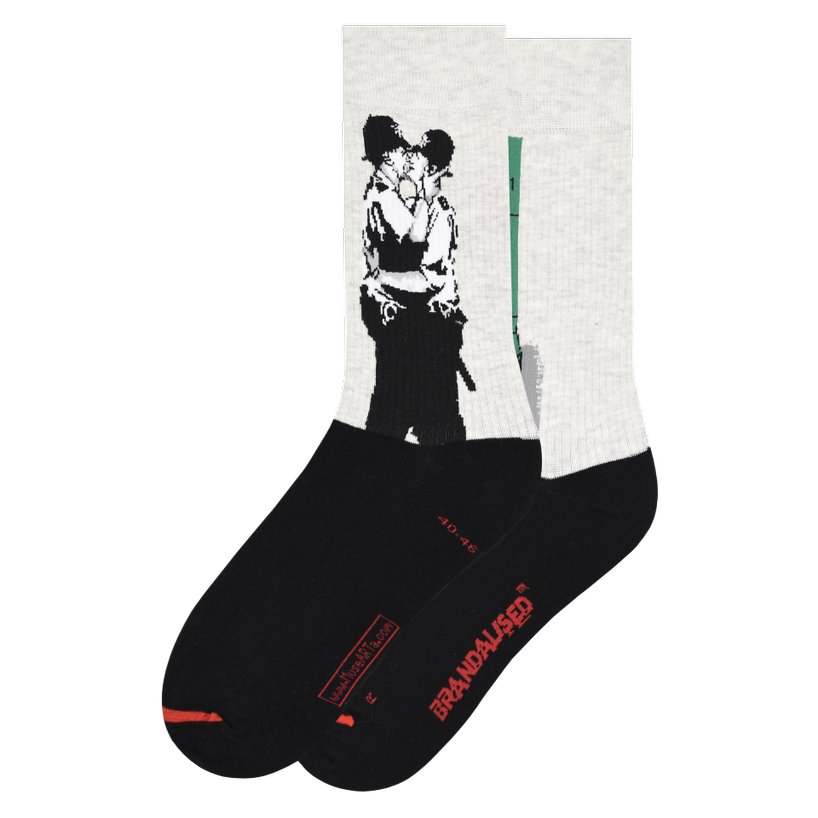 Les Artistiques - Banksy Graffiti - Chaussettes Kissing Coppers