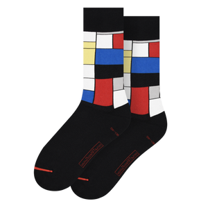 Les Artistiques - Piet Mondrian - Chaussettes Composition Avec Du Rouge, Du Bleu Et Du Jaune