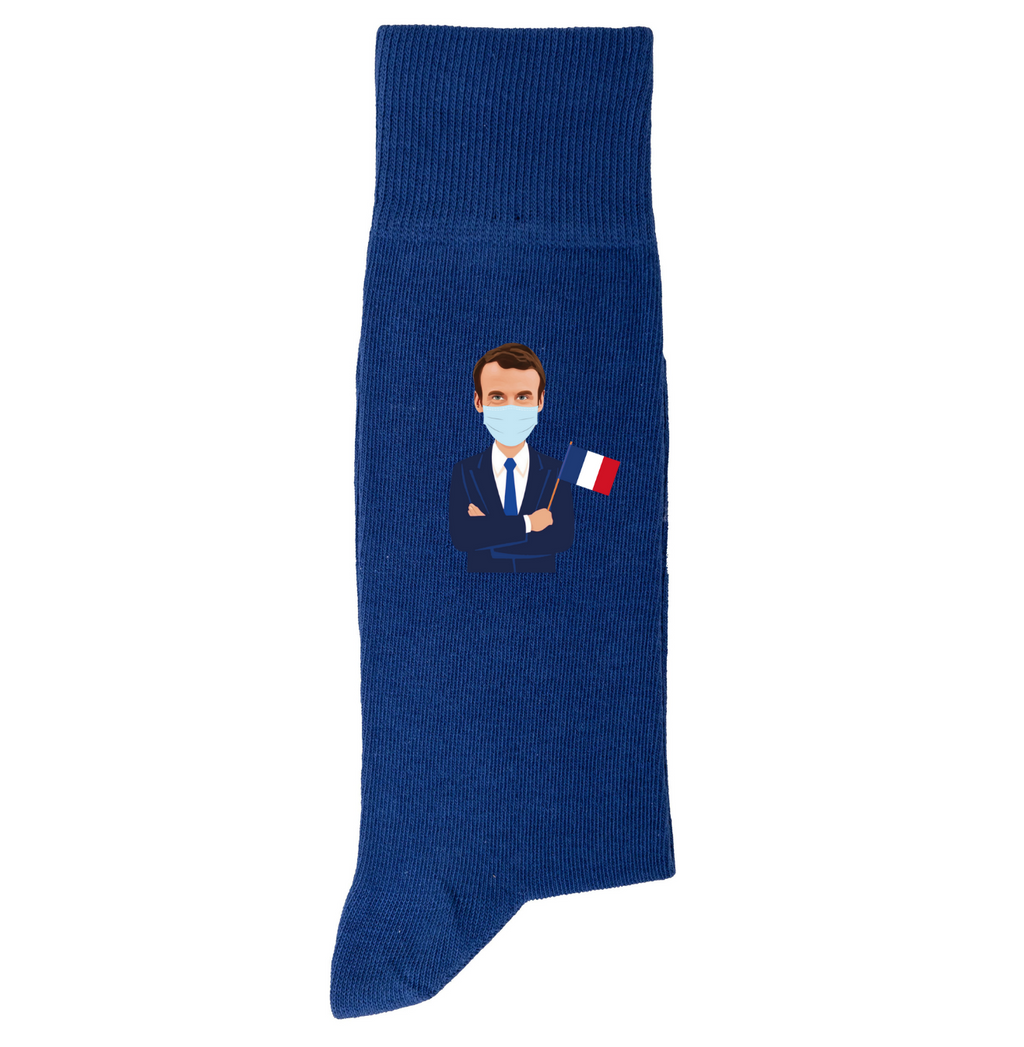 Macron Masqué - Chaussettes 2022 - Bleu