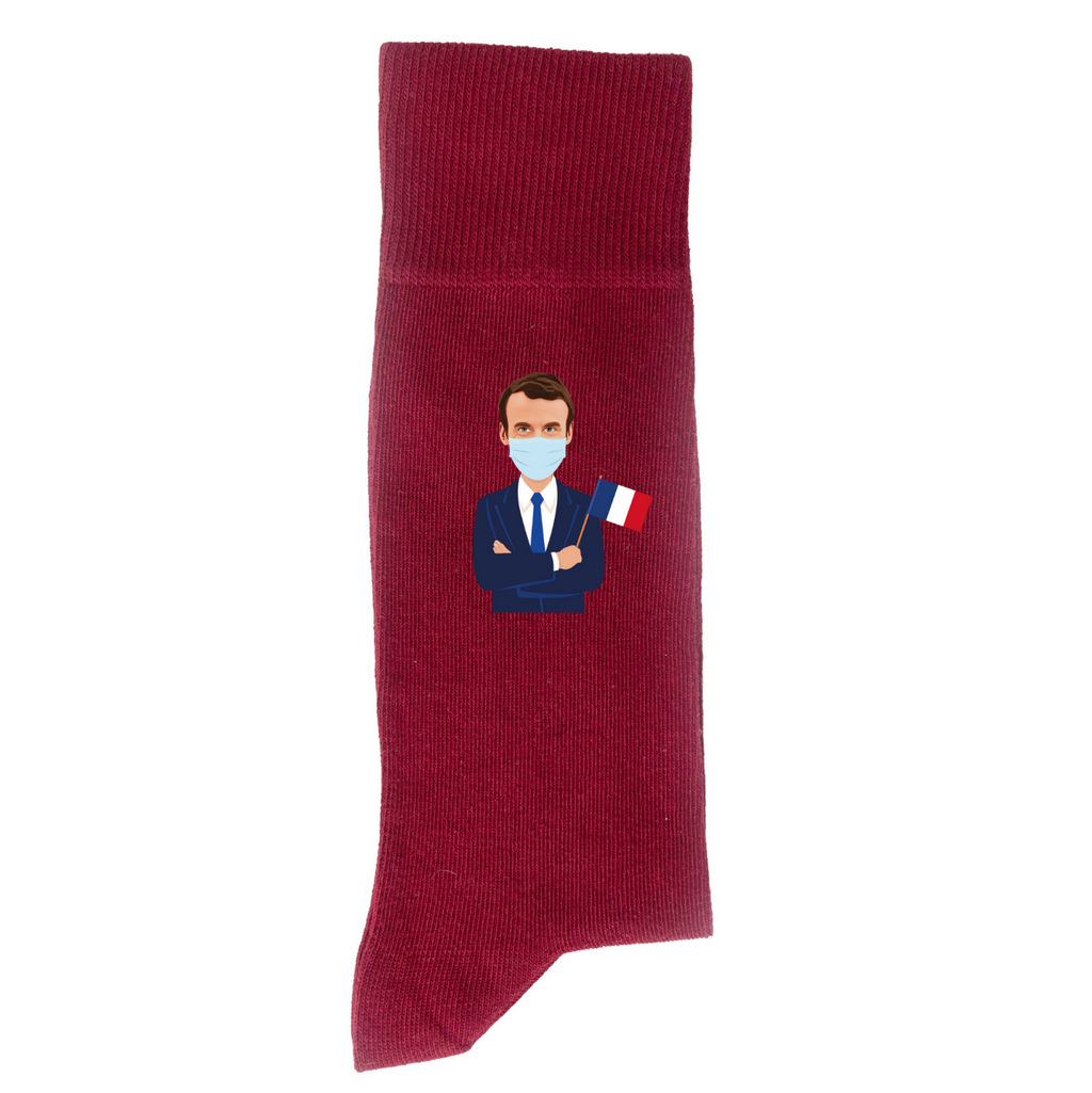 Macron Masqué - Chaussettes 2022 - Rouge