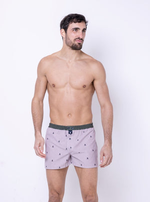 LE PIRATE - CALEÇON EN COTON AUBERGINE, BLEU, KAKI