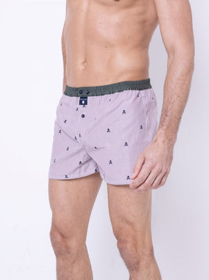 LE PIRATE - CALEÇON EN COTON AUBERGINE, BLEU, KAKI