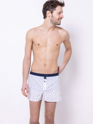Le Confetti - Caleçon Brodé En Coton Blanc, Bleu, Rouge, Jaune