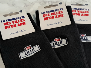 BRODERIE - LES VILLES QU'ON AIME - CHAUSSETTES LILLE