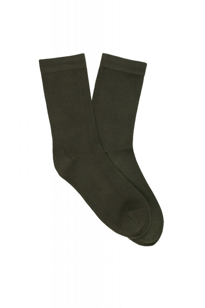 LES UNIES - CHAUSSETTES VERT KAKI - COTON BIO - 36/41