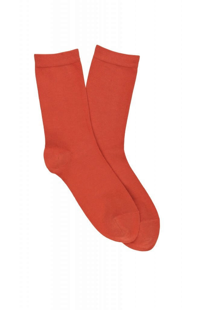 LES UNIES - CHAUSSETTES ORANGE SAFRANÉ - COTON BIO - 36/41