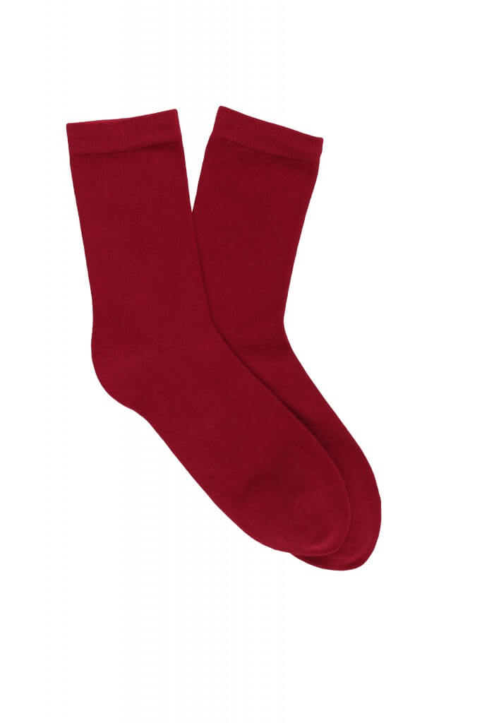 LES UNIES - CHAUSSETTES ROUGE INTENSE - COTON BIO - 36/41