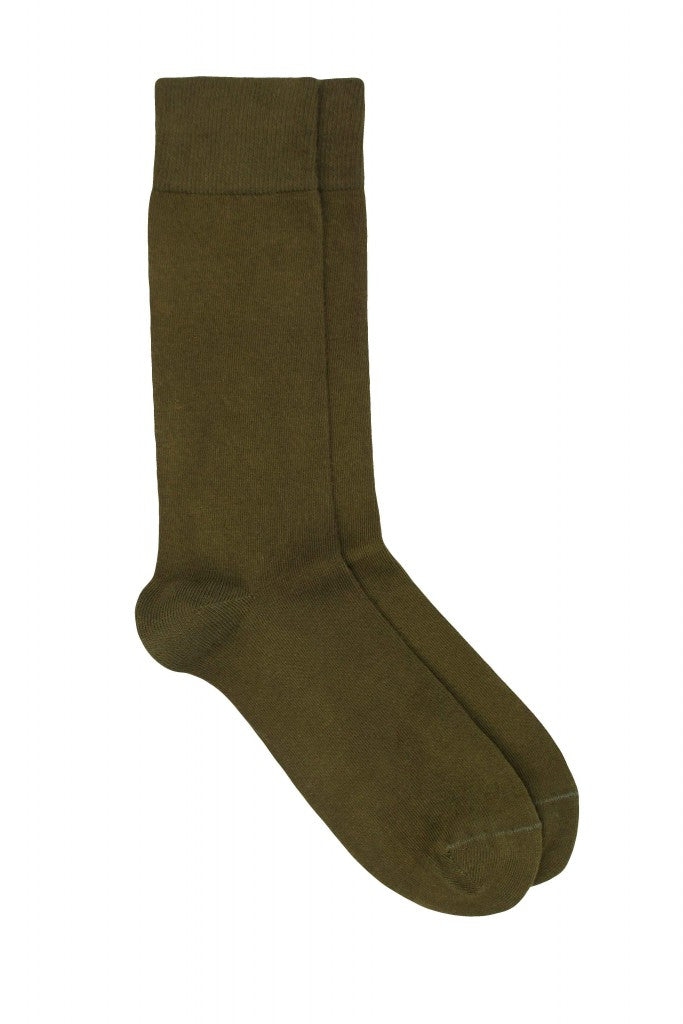 LES UNIES - CHAUSSETTES VERT KAKI - COTON BIO - 39/45