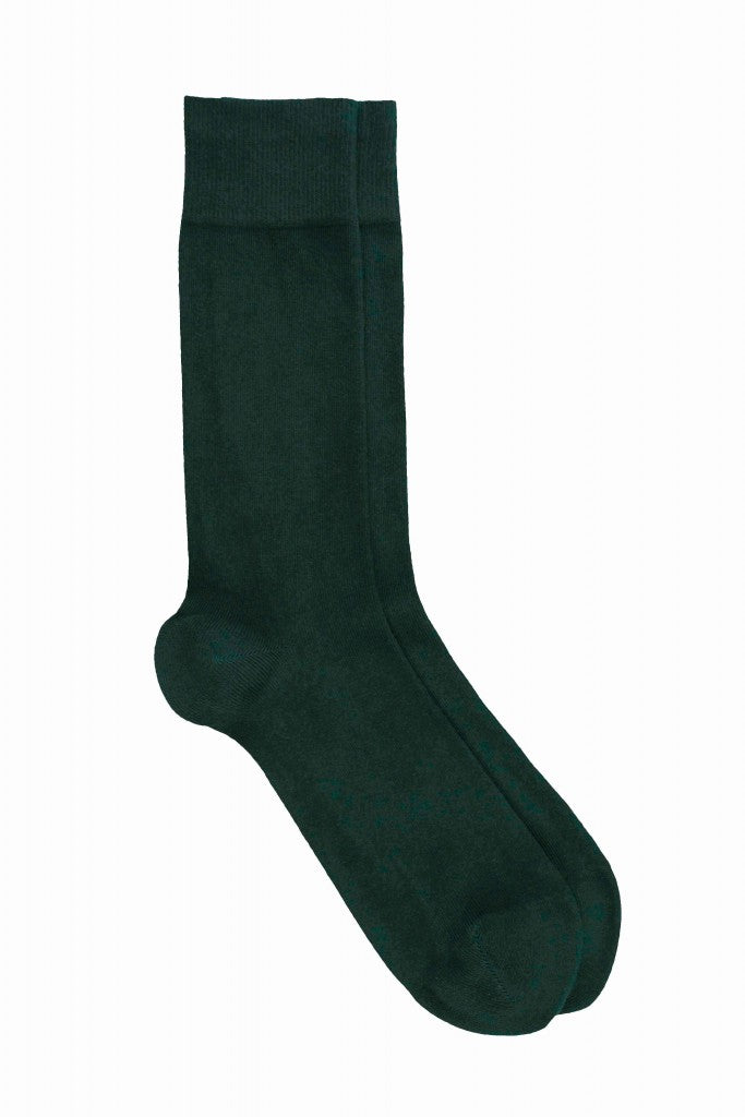 LES UNIES - CHAUSSETTES VERT BOUTEILLE - COTON BIO - 39/45