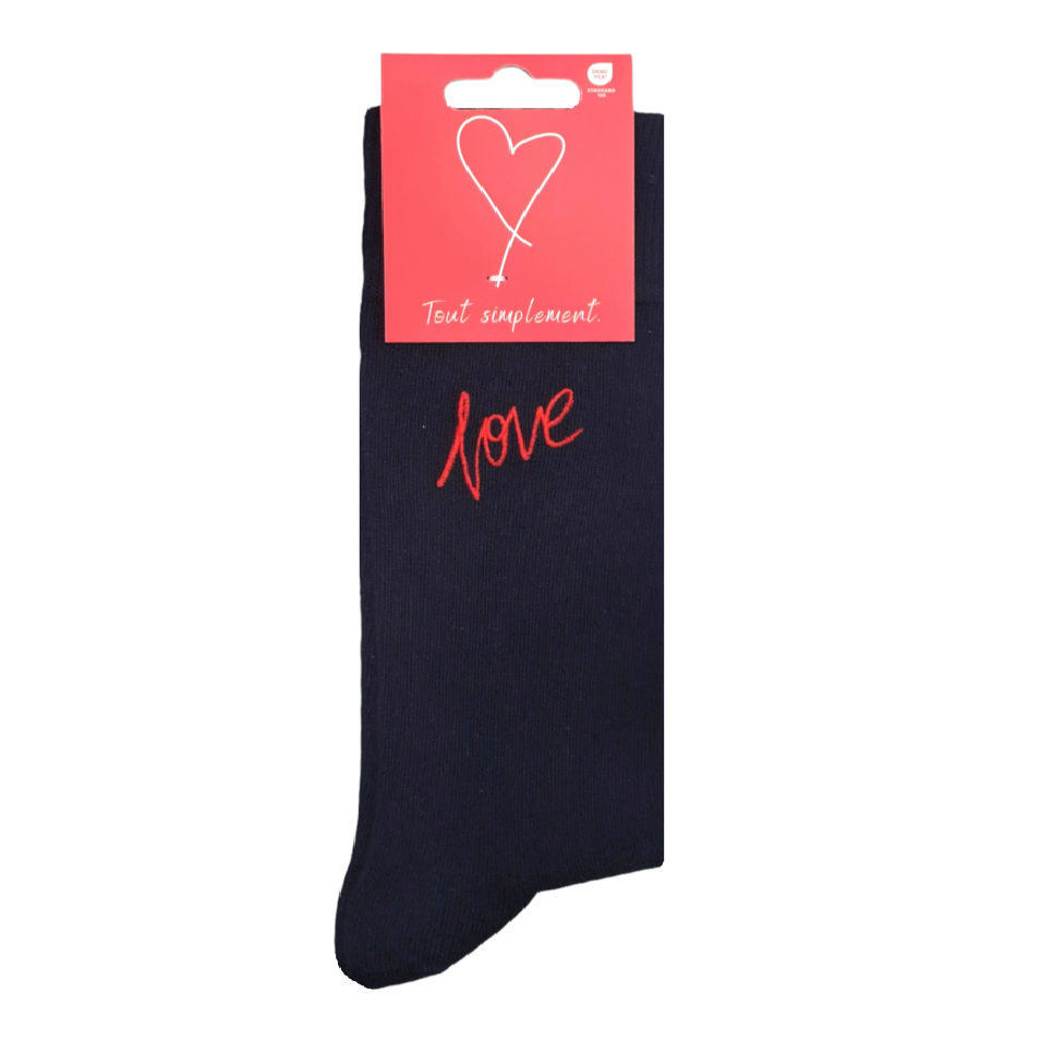 Chaussettes Dépareillées Love & Coeur - Marine Et Rouge