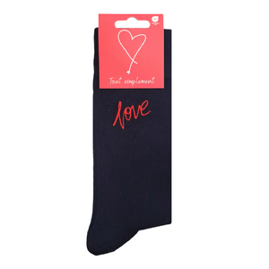 Chaussettes Dépareillées Love & Coeur - Marine Et Rouge
