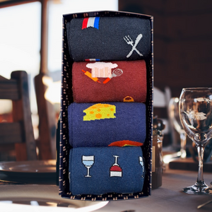 BOX CADEAU 4 PAIRES DE CHAUSSETTES - FRENCH TOUCH - PASSION RESTO