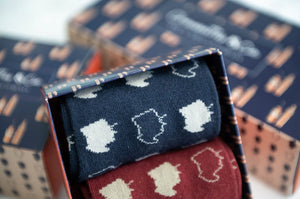 À MOTIFS - TERRITOIRE NORD - CHAUSSETTES LE GÉNÉRAL - BLEU