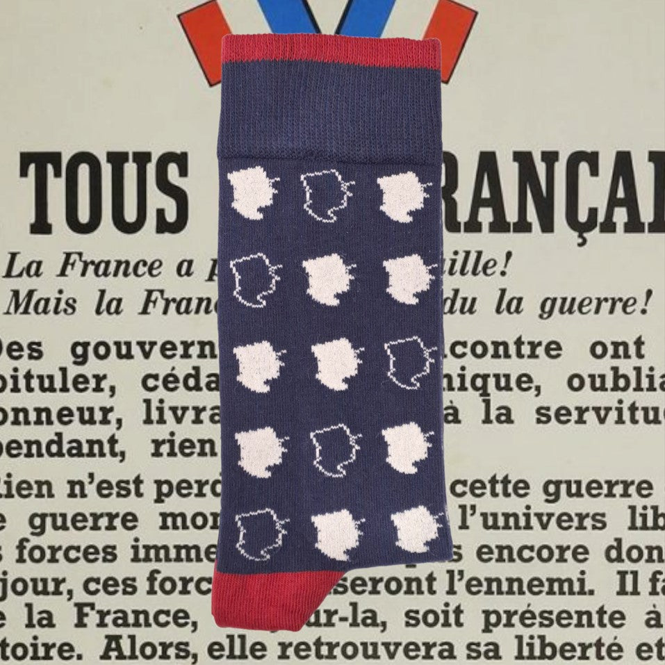 À MOTIFS - TERRITOIRE NORD - CHAUSSETTES LE GÉNÉRAL - BLEU