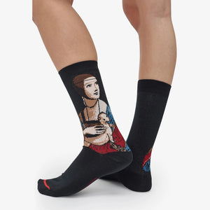 LES ARTISTIQUES - LEONARDO DE VINCI - CHAUSSETTES DAME A L'HERMINE