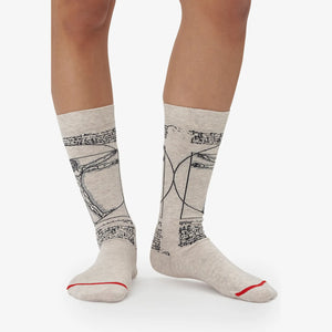Les Artistiques - Leonardo De Vinci - Chaussettes Homme De Vitruve