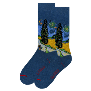 Les Artistiques - Vincent Van Gogh - Chaussettes Country Road En Provence La Nuit