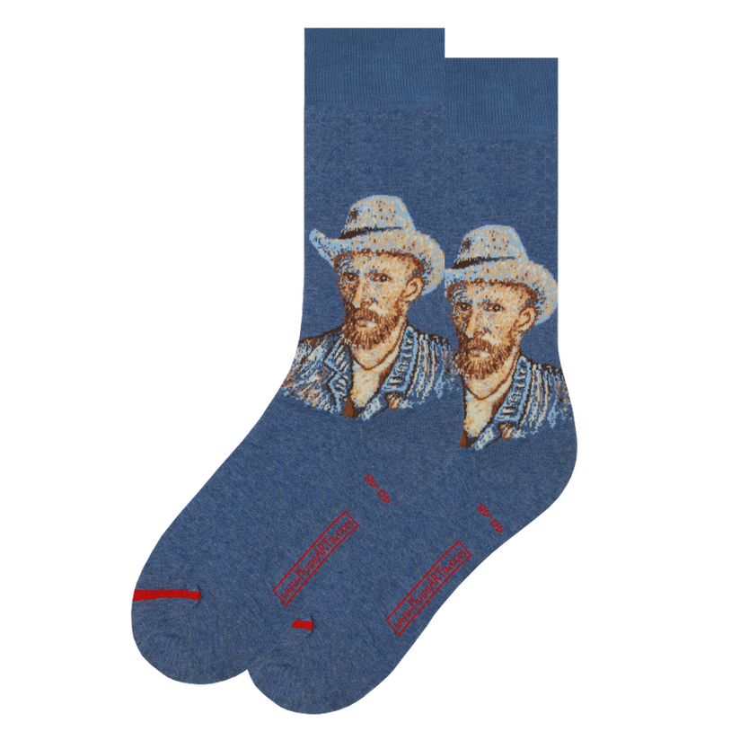 LES ARTISTIQUES - VINCENT VAN GOGH - CHAUSSETTES AUTOPORTRAIT AU CHAPEAU DE FEUTRE GRIS