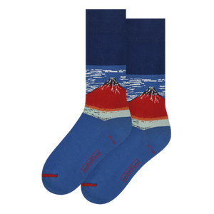 LES ARTISTIQUES - KATSUSHIKA HOKUSAI - CHAUSSETTES LE MONT FUJI ROUGE